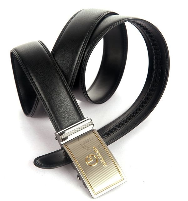 Men's Black Leather Office Belt